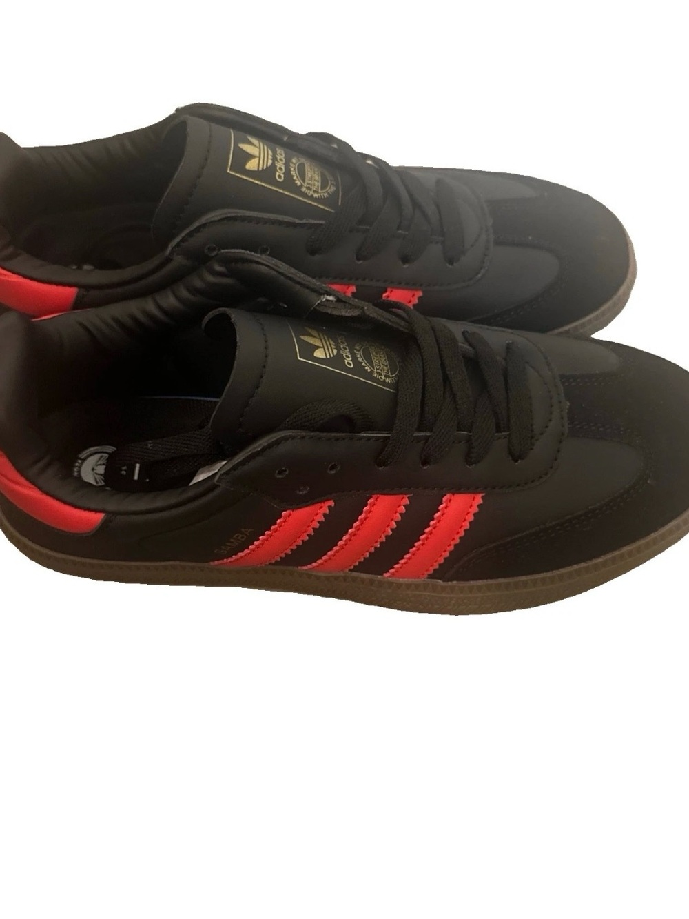 adidas Black Sneakers with Red Stripes